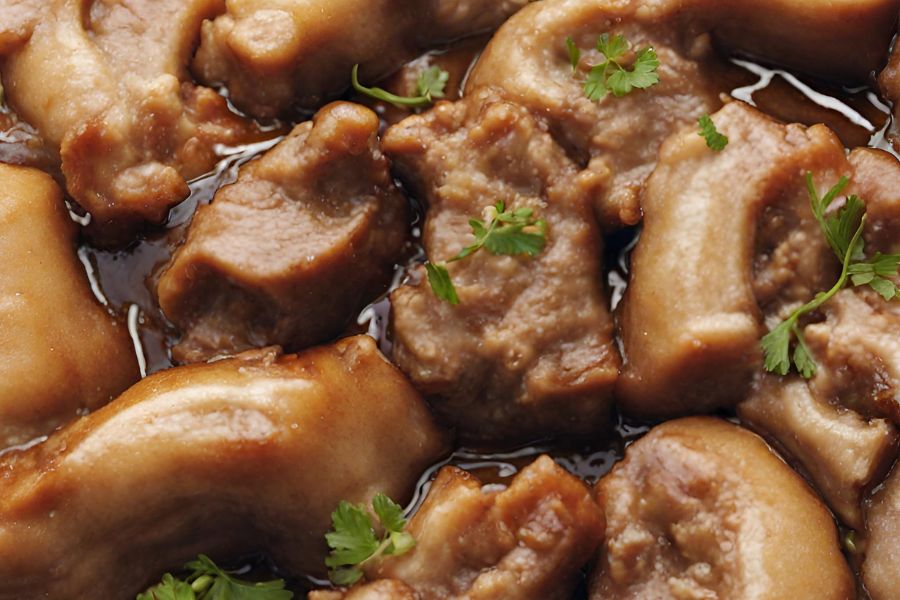 Morros de cerdo en salsa vizcaína